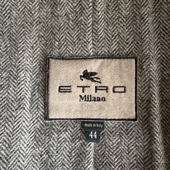 Vintage ETRO Paisley Coat w/ Fur Collar - Picture 3 of 3